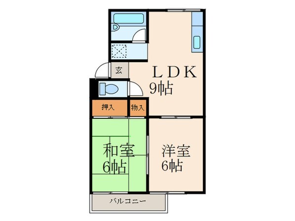 プレジ－ルナカノＣ棟の物件間取画像